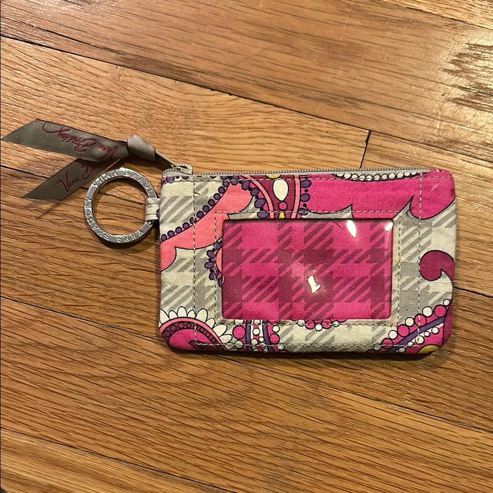 NWOT Vera Bradley Pink and Gray ID Wallet